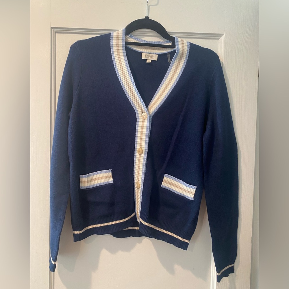 Kinross Cashmere Varsity / School Girl Style Cardigan